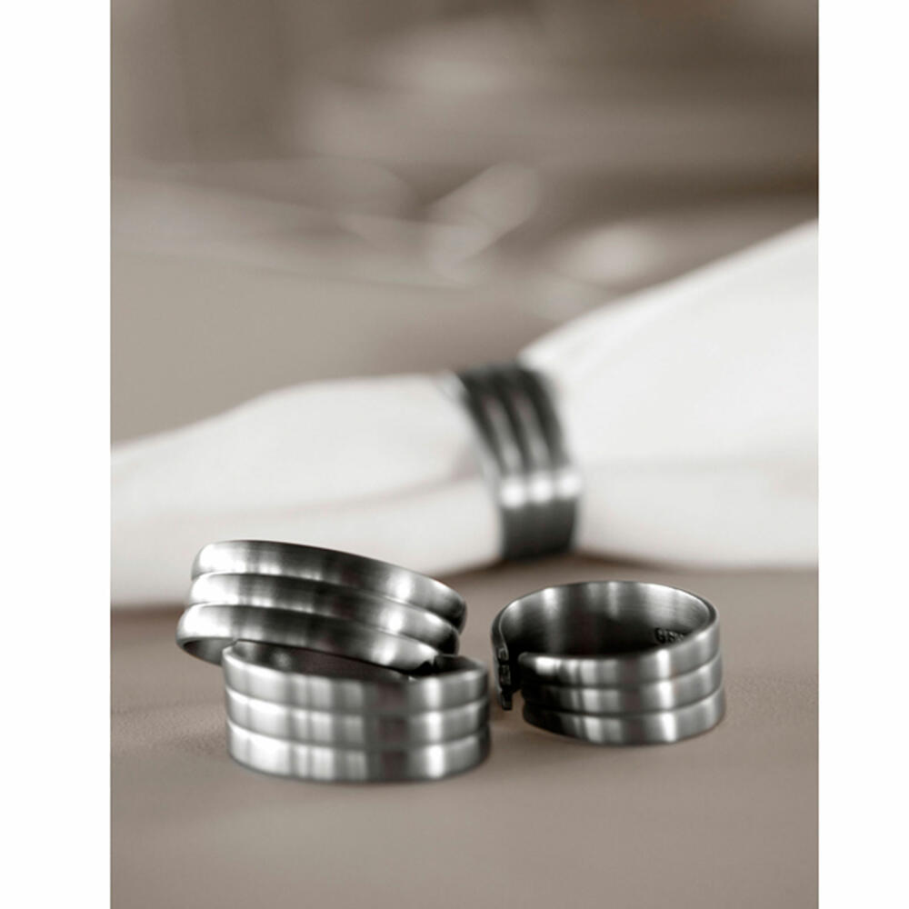 Gense Serviettenring Thebe 4er Set, Serviettenhalter, Rostfreier Stahl 18/10, 34983