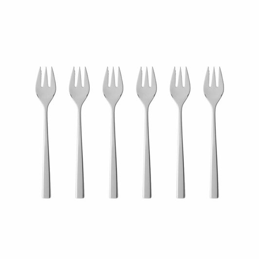Gense Kuchengabel Fuga 6er Set, Besteck, Gabeln, 18/8 Edelstahl, 15.5 cm, 20669