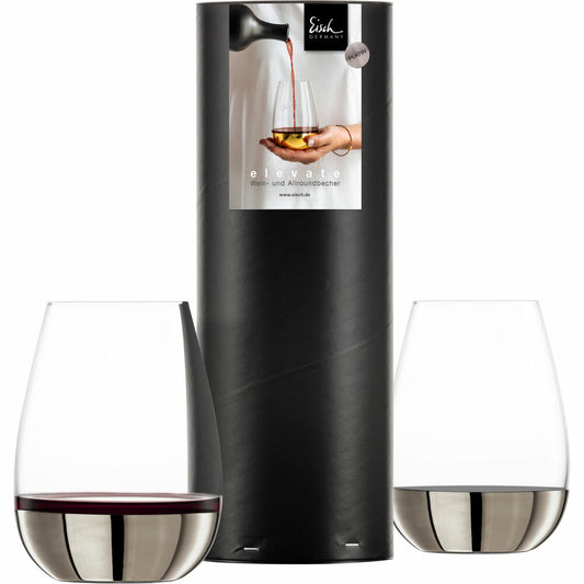 Eisch Allround / Wein-Becher Rotwein Elevate, 2er Set, Weinglas, Trinkglas, Kristallglas, Platin, 550 ml, 15009906
