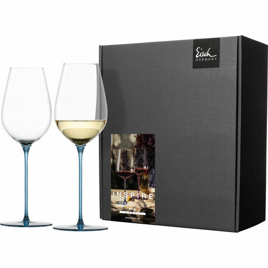 Eisch Allroundgläser Inspire Sensisplus, 2er Set, Champagnerglas, Weinglas, Kristallglas, Blau, 400 ml, 15437071
