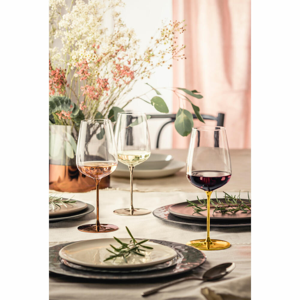 Eisch Allroundgläser Essenca Sensisplus, 2er Set, Weißweinglas, Weinglas, Kristallglas, Goldfarben, 580 ml, 15434030