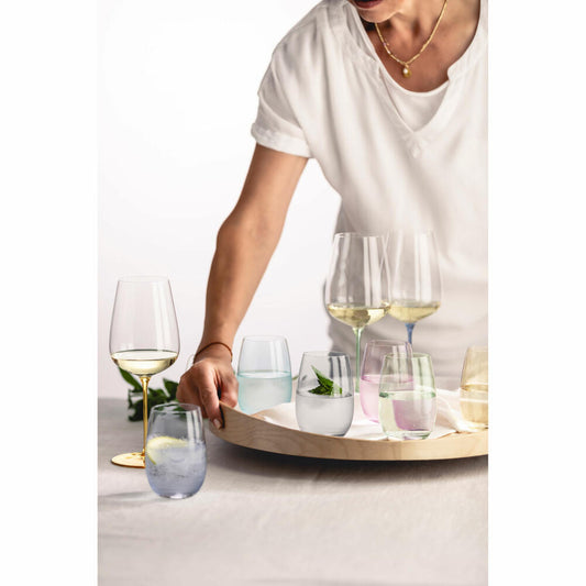 Eisch Becher Light, 4er Set, Trinkbecher, Trinkglas, Gläser, Kristallglas, Farbig A, 340 ml, 78550098