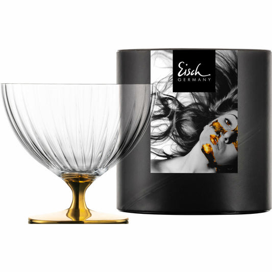 Eisch Dessert Schale auf Fuß, Dessertschale, Eisbecher, Glasschale, Kristallglas, Gold, Ø 11.5 cm, 30053111