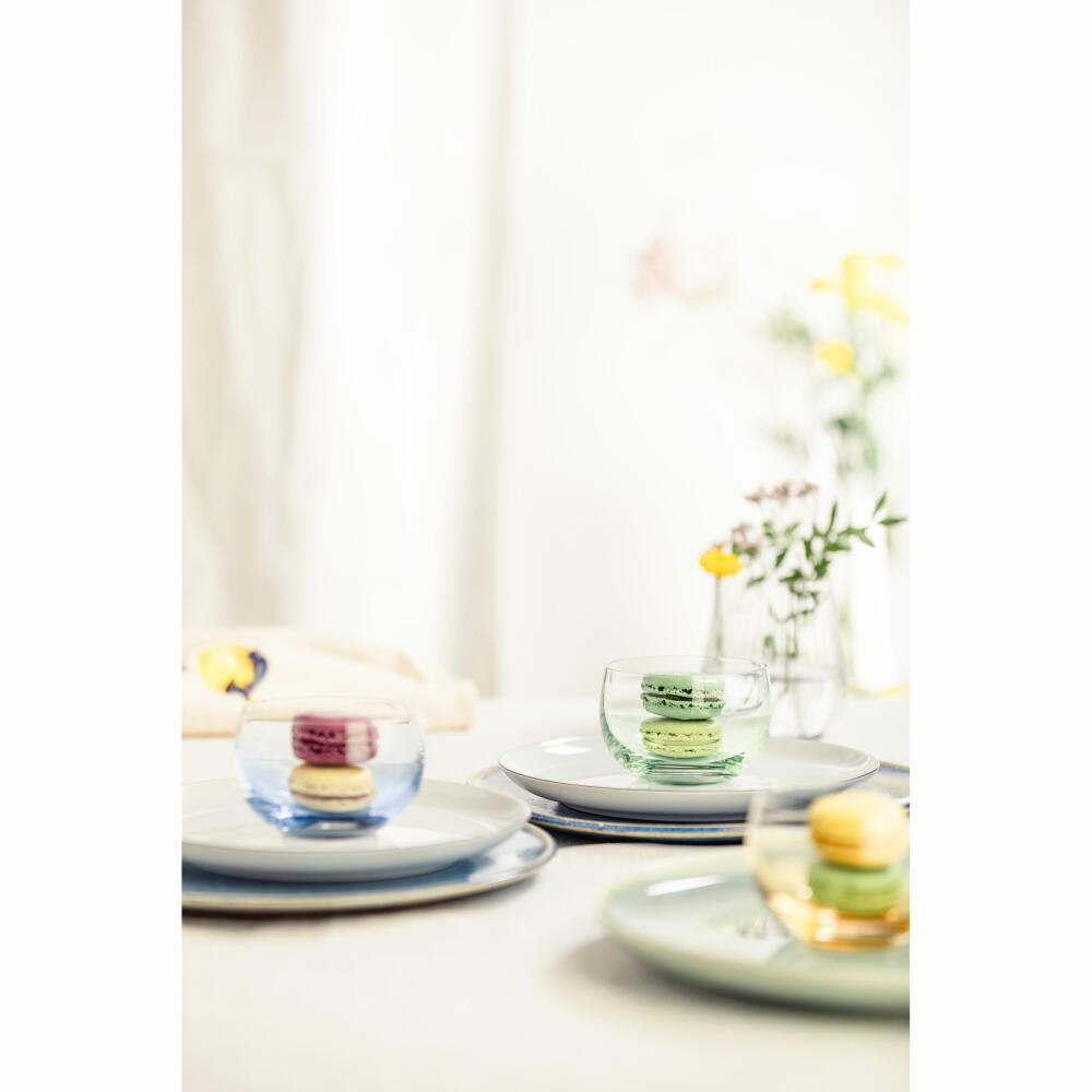 Eisch Dessertschalen 2er Set Gem, Dessertschale, Dessert Schale, Müslischale, Kristallglas, Blau, Ø 9.2 cm, 30031013