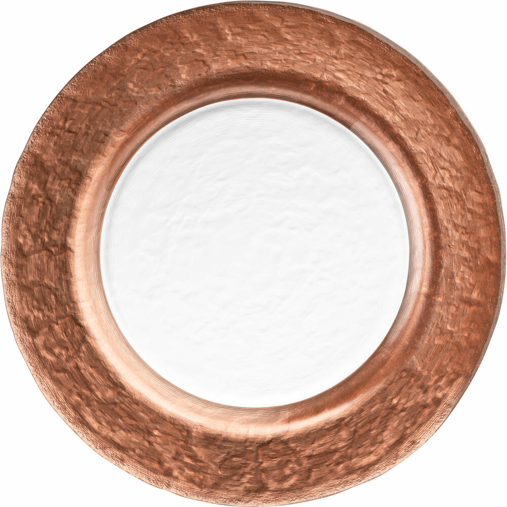 Eisch Teller Kaya Copper, Speiseteller, Servierteller, Dekoteller, Kristallglas, Kupfer, Ø 23 cm, 77351505
