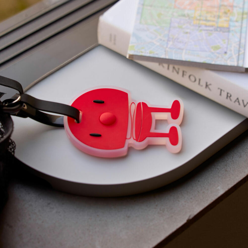 Hoptimist Taschenanhänger Bag Tag Red, 100% Silikon, Rot, 10 x 8 cm, 35794