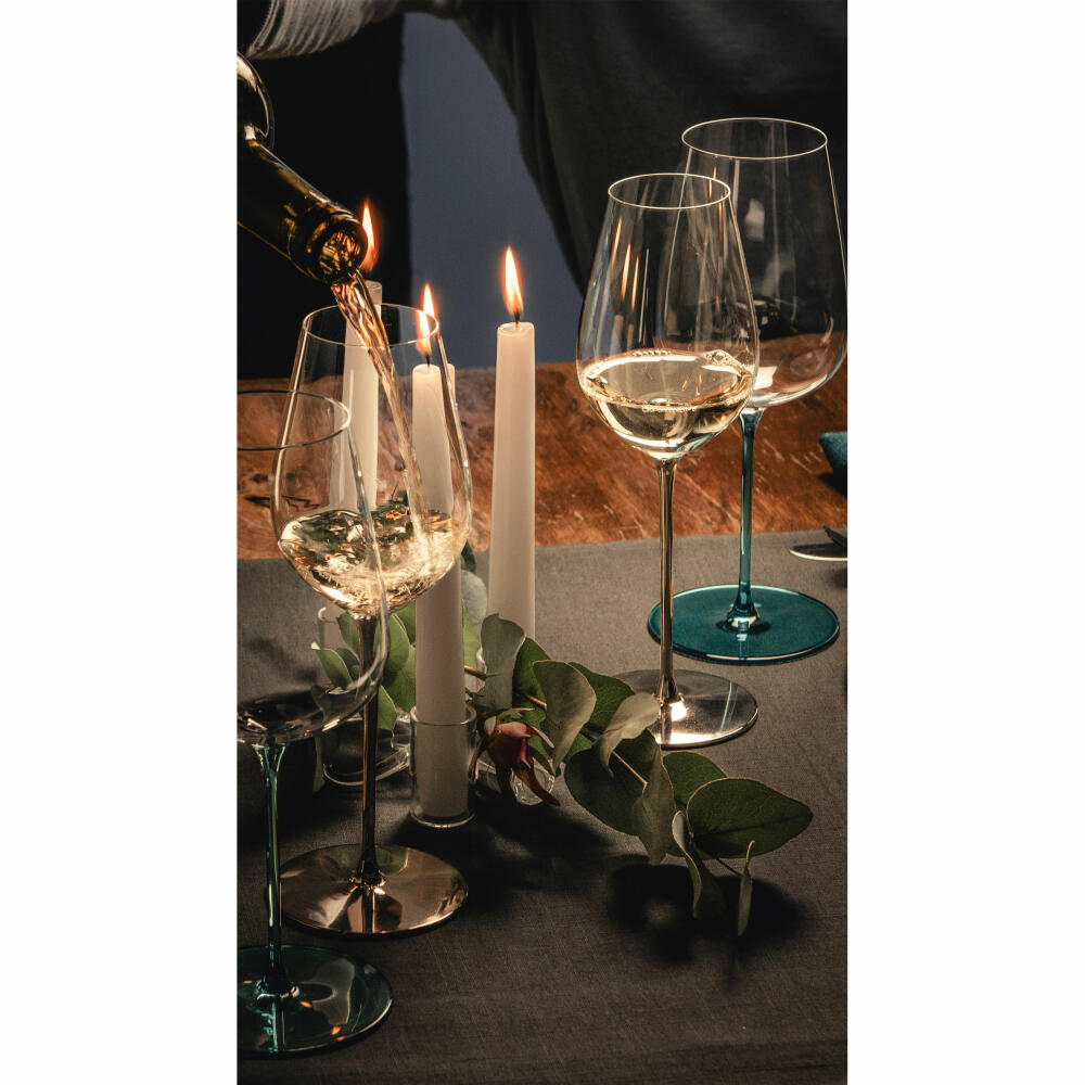 Eisch Allroundgläser Essenca Sensisplus, 2er Set, Champagnerglas, Weinglas, Kristallglas, Platin, 400 ml, 15434071