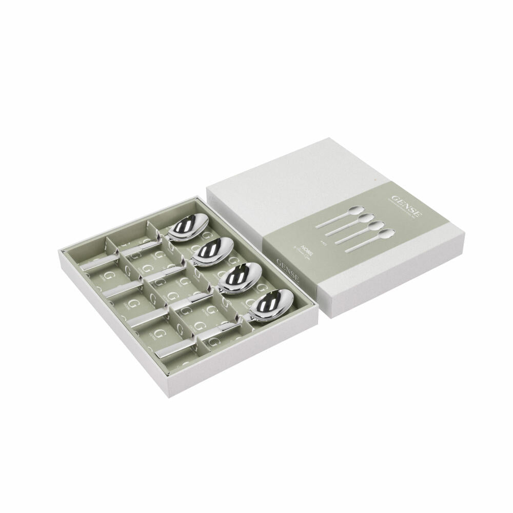 Gense Dessertlöffel Nobel 4er Set, Besteck, Löffel, 18/8 Edelstahl, 16.5 cm, 20643