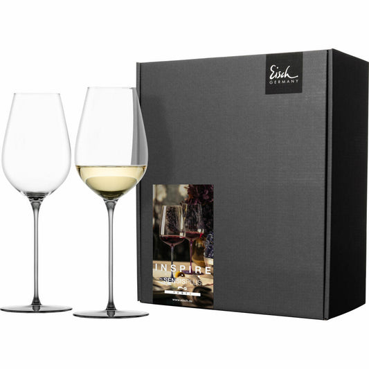 Eisch Allroundgläser Inspire Sensisplus, 2er Set, Champagnerglas, Weinglas, Kristallglas, Grau, 400 ml, 15437075