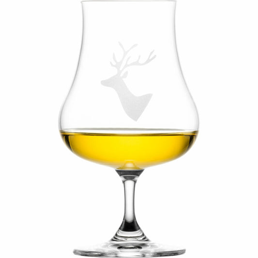 Eisch Universal Spirituosengläser 2er Set Chalet, Spirituosenglas, Whiskyglas, Cocgnacglas, Kristallglas, Hirschmotiv, 220 ml, 77150214