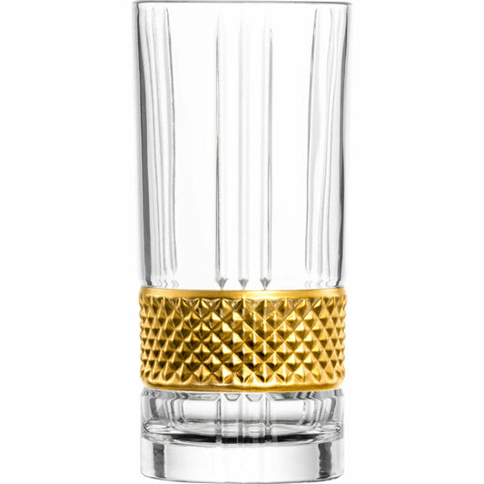 Eisch Longdrinkgläser Glen, 2er Set, Longdrinkglas, Trinkglas, Kristallglas, Gold, 350 ml, 78854414