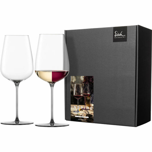 Eisch Allroundgläser Inspire Sensisplus, 2er Set, Weißweinglas, Weinglas, Kristallglas, Grau, 580 ml, 15437035