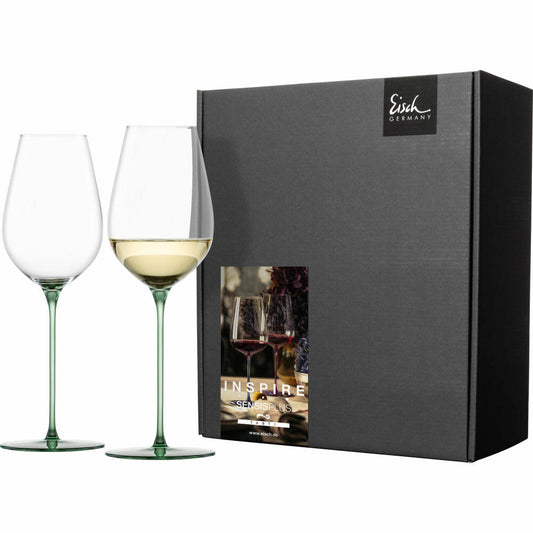 Eisch Allroundgläser Inspire Sensisplus, 2er Set, Champagnerglas, Weinglas, Kristallglas, Grün, 400 ml, 15437070