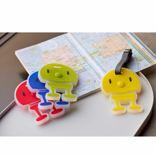 Hoptimist Taschenanhänger Bag Tag Yellow, 100% Silikon, Gelb, 10 x 8 cm, 35795