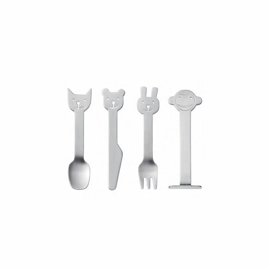 Gense Kinderbesteck Animal Friends 4-tlg., mit Tiermotiven, 18/8 Edelstahl, 20534