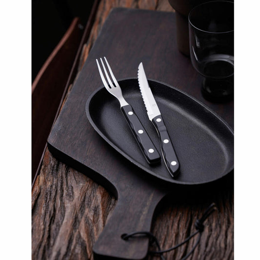 Gense Steakbesteck-Set Old Farmer Black 4-tlg., Steakmesser, Steakgabeln, POM-Kunststoff, 18/8 Edelstahl, 20151