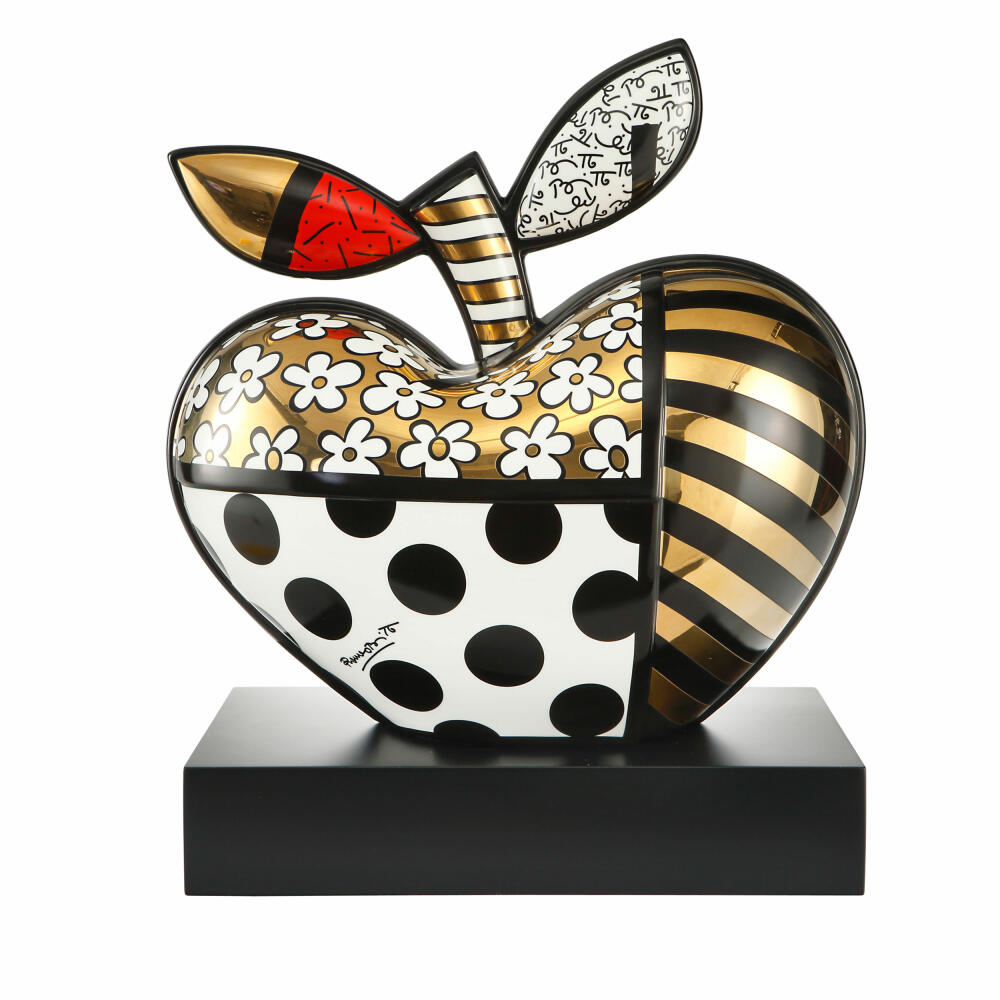 Goebel Sculpture Romero Britto - Golden Big Apple, Pop Art, Decorative Figure, Porcelain, Colorful, 40 cm, 66452721