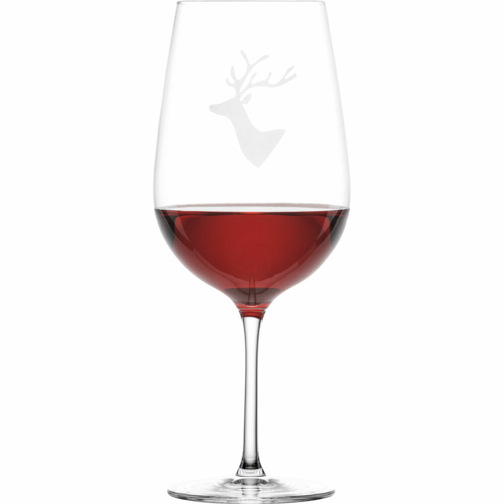 Eisch Rotweingläser 2er Set Chalet, Rotweinglas, Weinglas, Rotwein Glas, Kristallglas, Hirschmotiv, 655 ml, 77155001