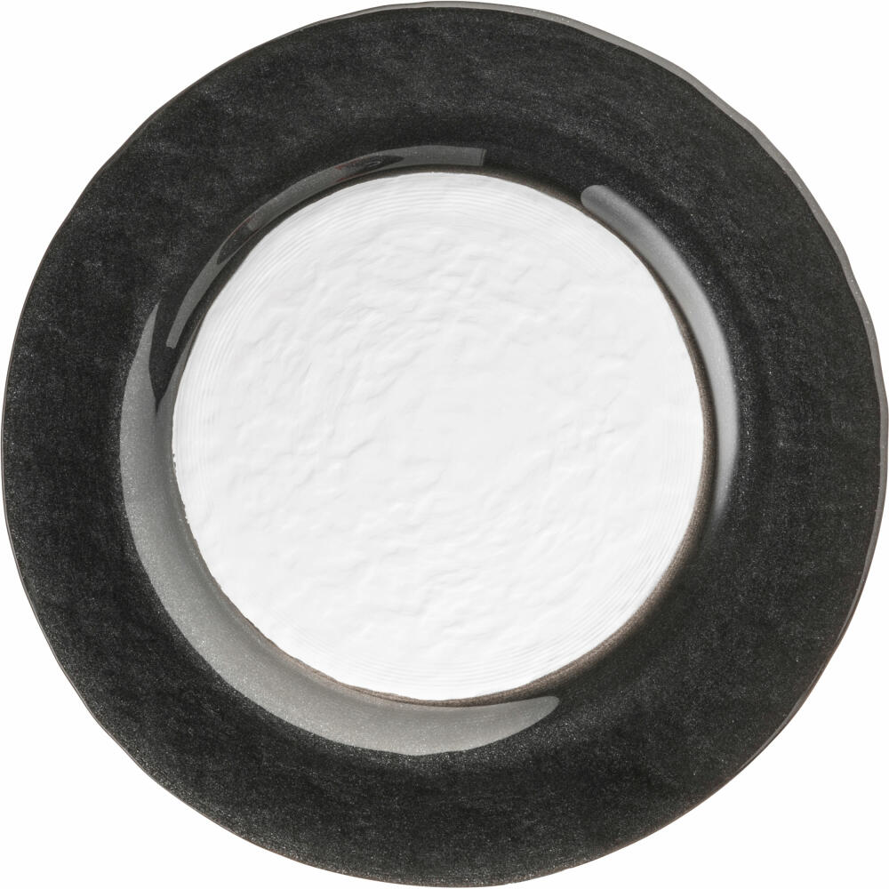 Eisch Teller Kaya Black, Speiseteller, Servierteller, Dekoteller, Kristallglas, Schwarz, Ø 23 cm, 77351506