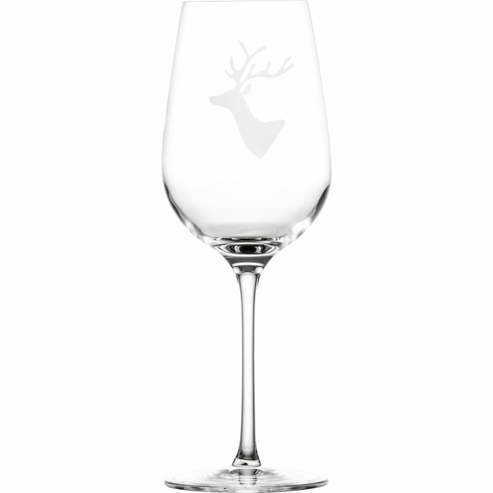 Eisch Weißweingläser 2er Set Chalet, Weißweinglas, Weinglas, Weißwein Glas, Kristallglas, Hirschmotiv, 430 ml, 77155021