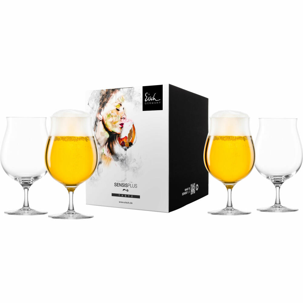 Eisch Biergläser Universal 4er Set Superior Sensis plus, Bierglas, Biertulpe, Kristallglas, 520 ml, 25006216
