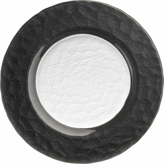 Eisch Teller Kaya Black, 2er Set, Speiseteller, Servierteller, Dekoteller, Kristallglas, Schwarz, Ø 23 cm, 77351504