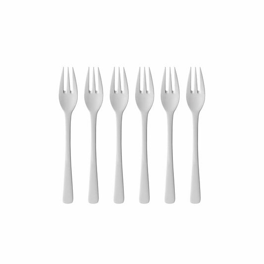 Gense Kuchengabel Steel Line 6er Set, Besteck, Gabeln, 18/8 Edelstahl, 16 cm, 20540
