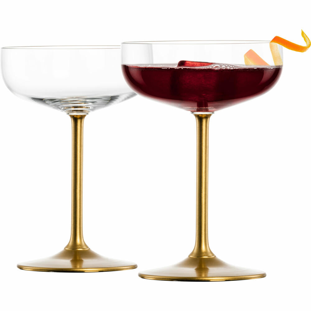 Eisch Champagner-Cocktailglas Secco Flavoured, 2er Set, Champagnerschale, Kristallglas, Goldfarben, 250 ml, 25740081