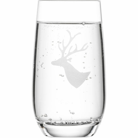 Eisch Becher 2er Set Chalet, Trinkglas, Wasserglas, Kristallglas, Hirschmotiv, 350 ml, 77155091