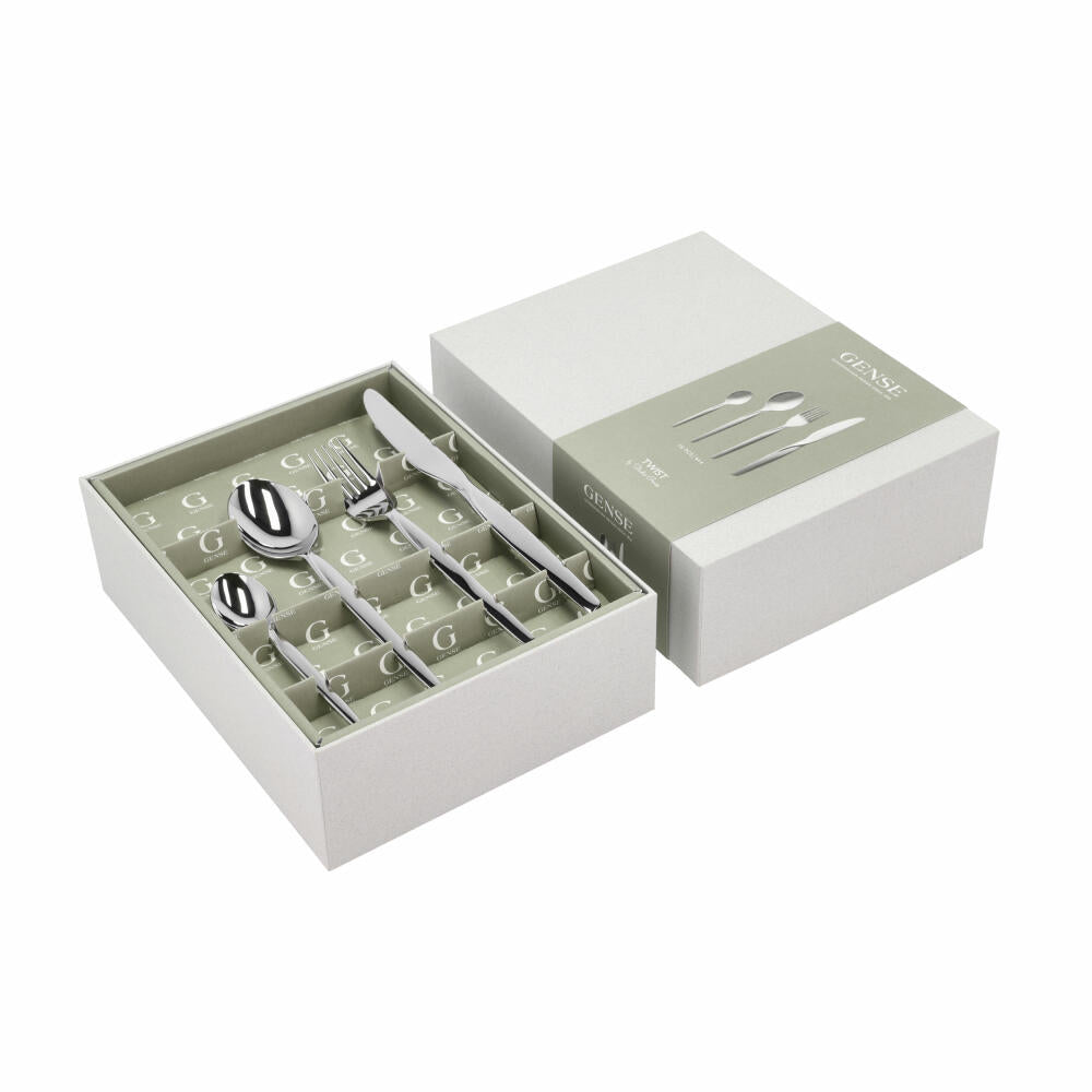 Gense Besteck-Set Twist 16-tlg., Messer, Gabeln, Löffel, 18/0 Edelstahl, 20597