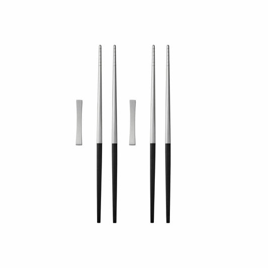 Gense Essstäbchen-Set Focus de Luxe 6-tlg., POM-Kunststoff, 18/8 Edelstahl,  23 cm, 20489