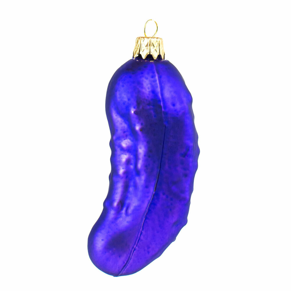 Donkey Products Christmas Pickle, Tree Decoration, Christmas Tree Decoration, Decoration, Glass, Blue, 3 x 3 x 11 cm, 300987