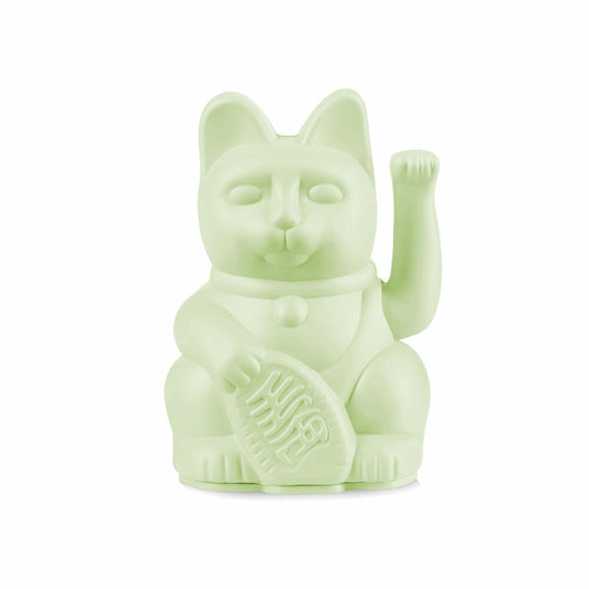 Donkey Products Lucky Cat Mini Maneki Neko, Winkekatze, Glücksbringer, Kunststoff, Light Green, 9.8 cm, 330536