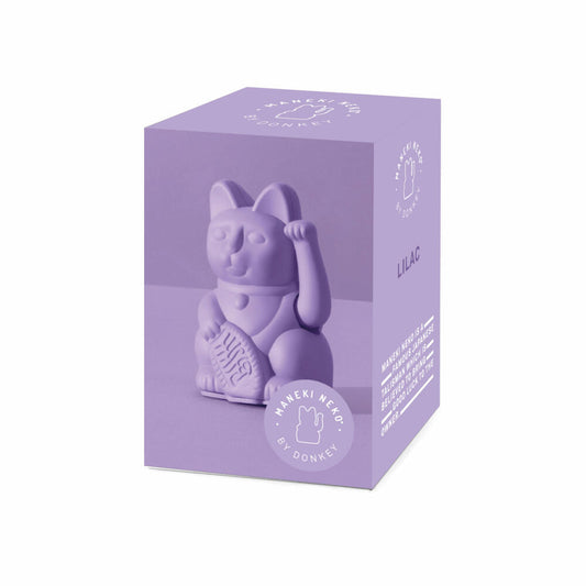 Donkey Products Lucky Cat Mini Maneki Neko, Winkekatze, Kunststoff, Lilac, 9.8 cm, 330541