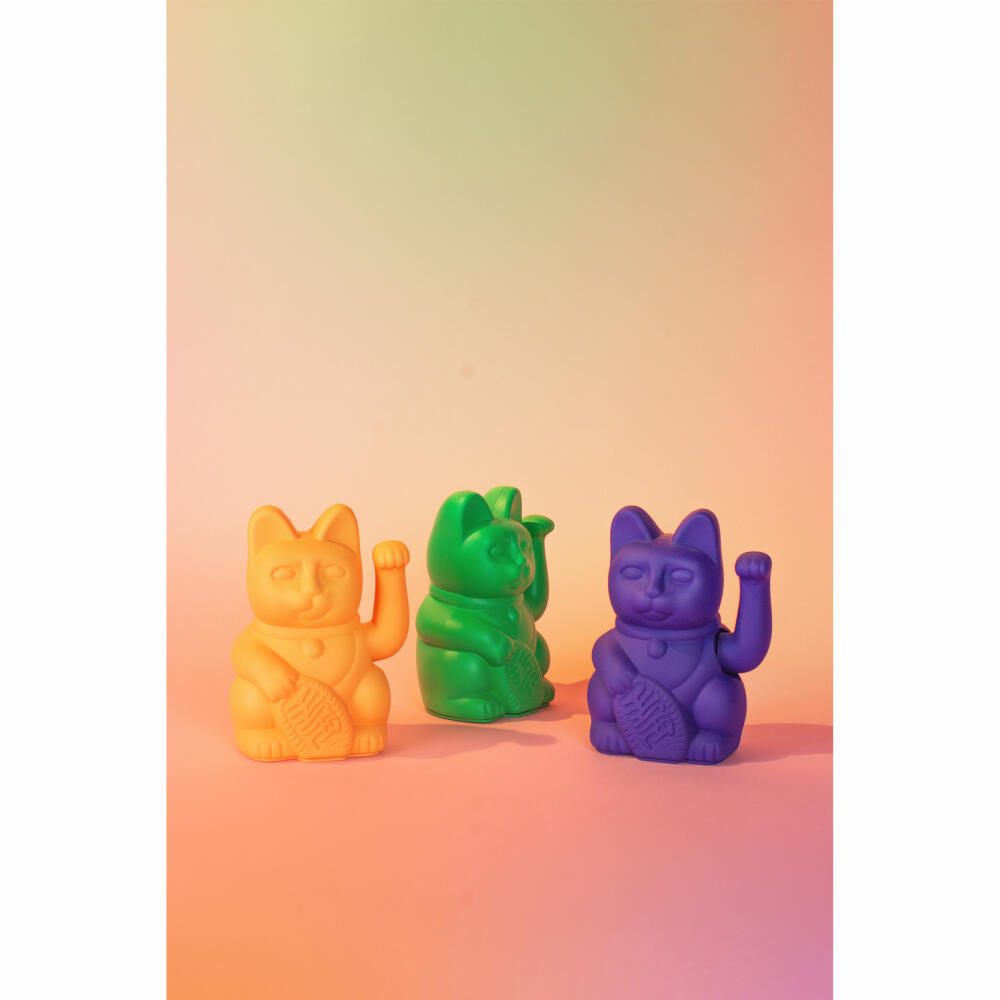 Donkey Products Lucky Cat Maneki Neko, Winkekatze, Glücksbringer, Kunststoff, Emerald, 15 cm, 330623