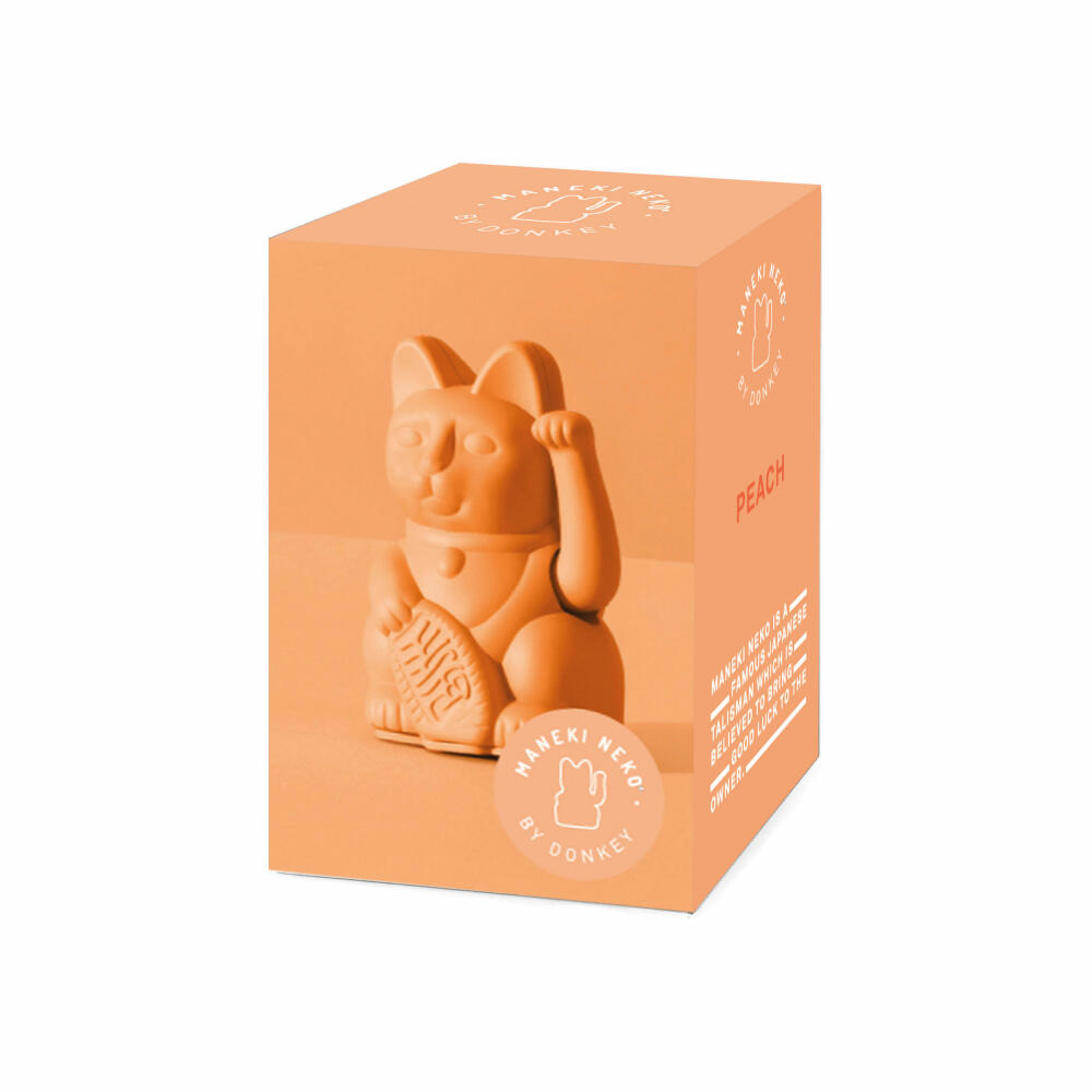 Donkey Products Lucky Cat Mini Maneki Neko, Winkekatze, Kunststoff, Peach, 9.8 cm, 330540