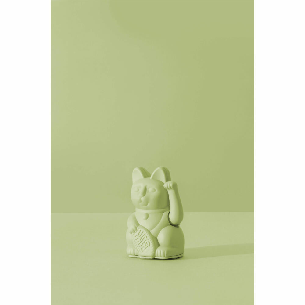 Donkey Products Lucky Cat Mini Maneki Neko, waving cat, lucky charm, plastic, light green, 9.8 cm, 330536