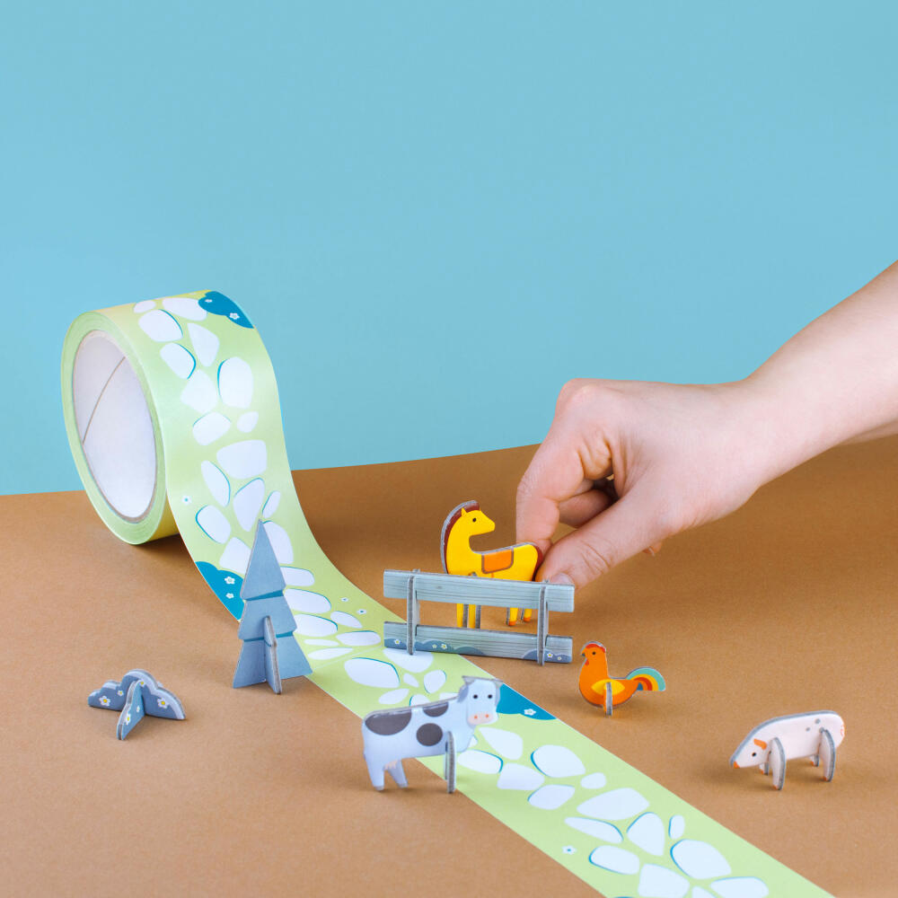 Donkey Products Klebeband Tape Gallery My First Farm, Bauernhof Bastelset, Deko Klebeband, Masking Tape, Pappe, 20 m, 300623