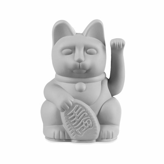 Donkey Products Lucky Cat Mini Maneki Neko, Winkekatze, Kunststoff, Grey, 9.8 cm, 330542