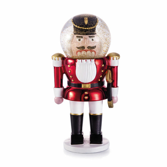 Donkey Products Dekofigur The Giant Shiny Nutcracker, Summer Globe, Nussknacker, Glitzerkugel, Polyresin, Rot, 330492