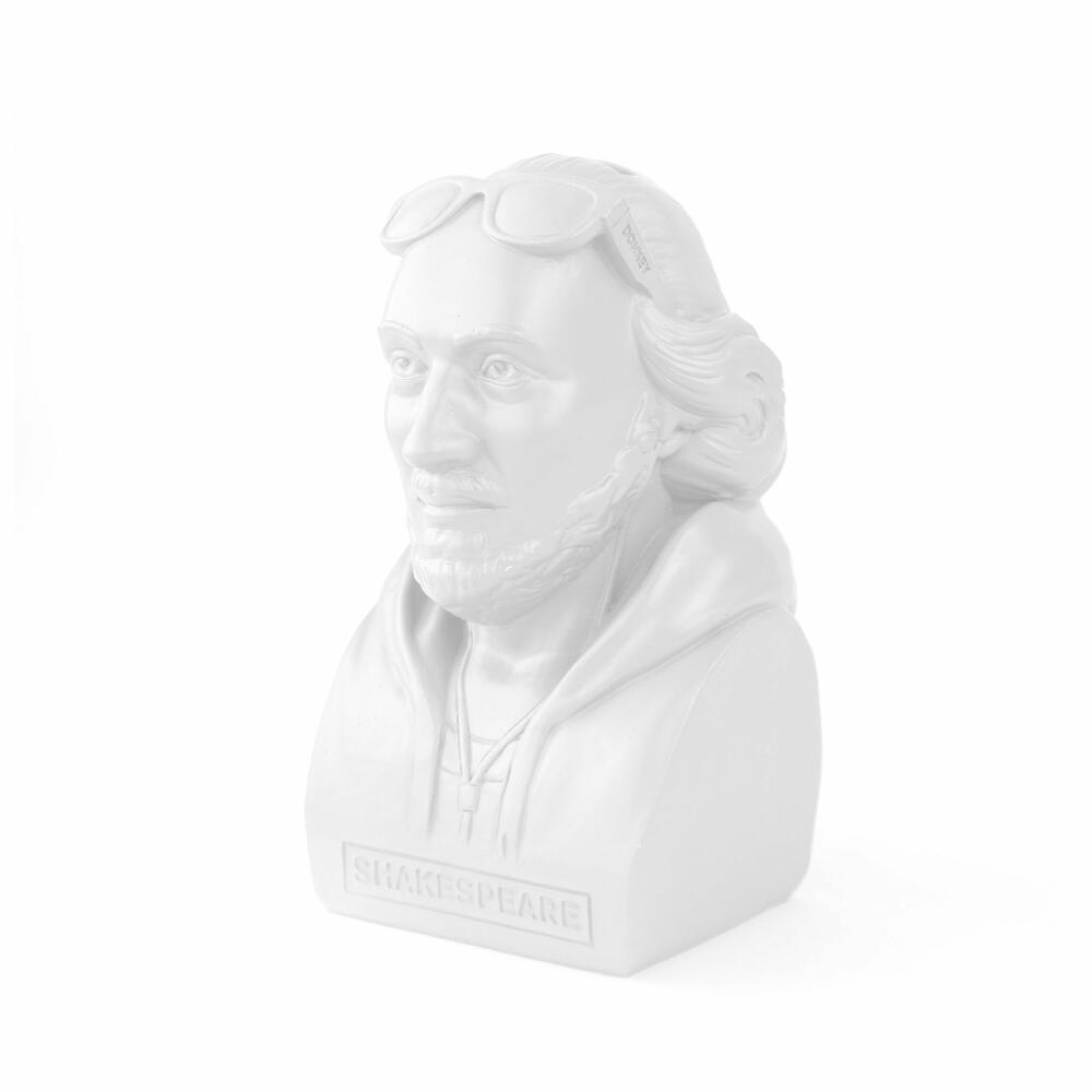 Donkey Products Money Box Historic Hipster Shakespeare, Coin Box, Polyresin, White, 8 x 9 x 14.5 cm, 330216