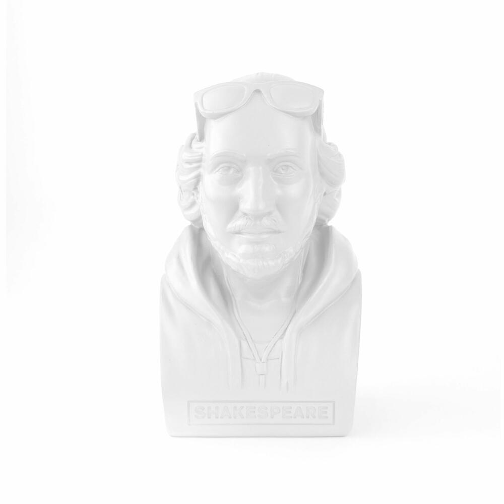 Donkey Products Money Box Historic Hipster Shakespeare, Coin Box, Polyresin, White, 8 x 9 x 14.5 cm, 330216