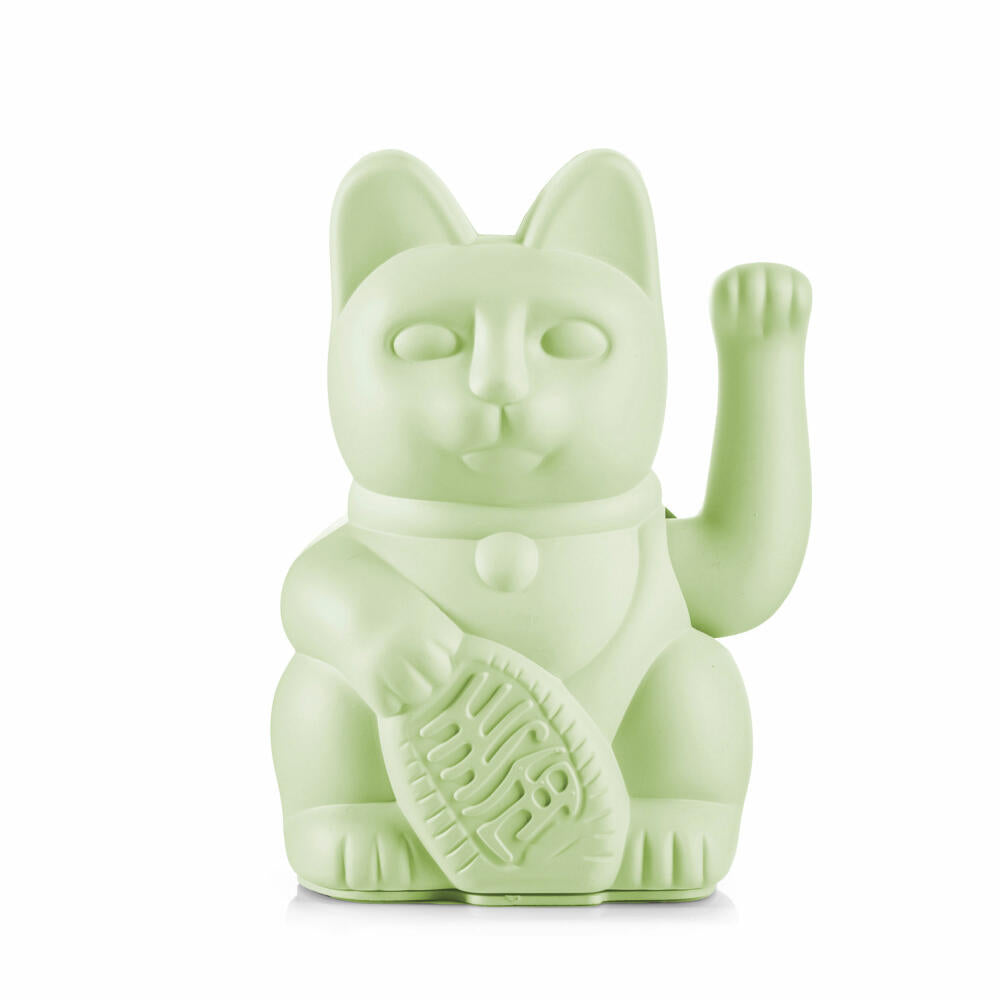 Donkey Products Lucky Cat Maneki Neko, waving cat, lucky charm, plastic, light green, 15 cm, 330548