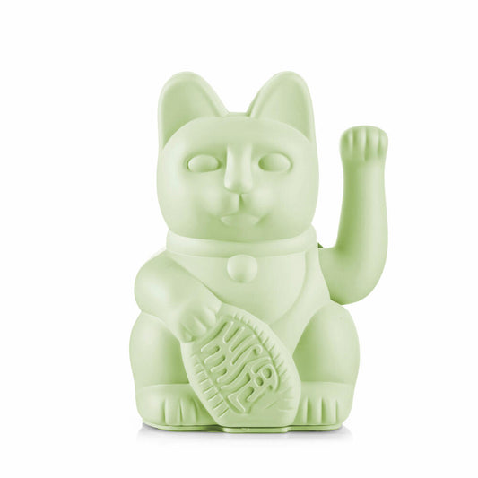 Donkey Products Lucky Cat Maneki Neko, Winkekatze, Glücksbringer, Kunststoff, Light Green, 15 cm, 330548