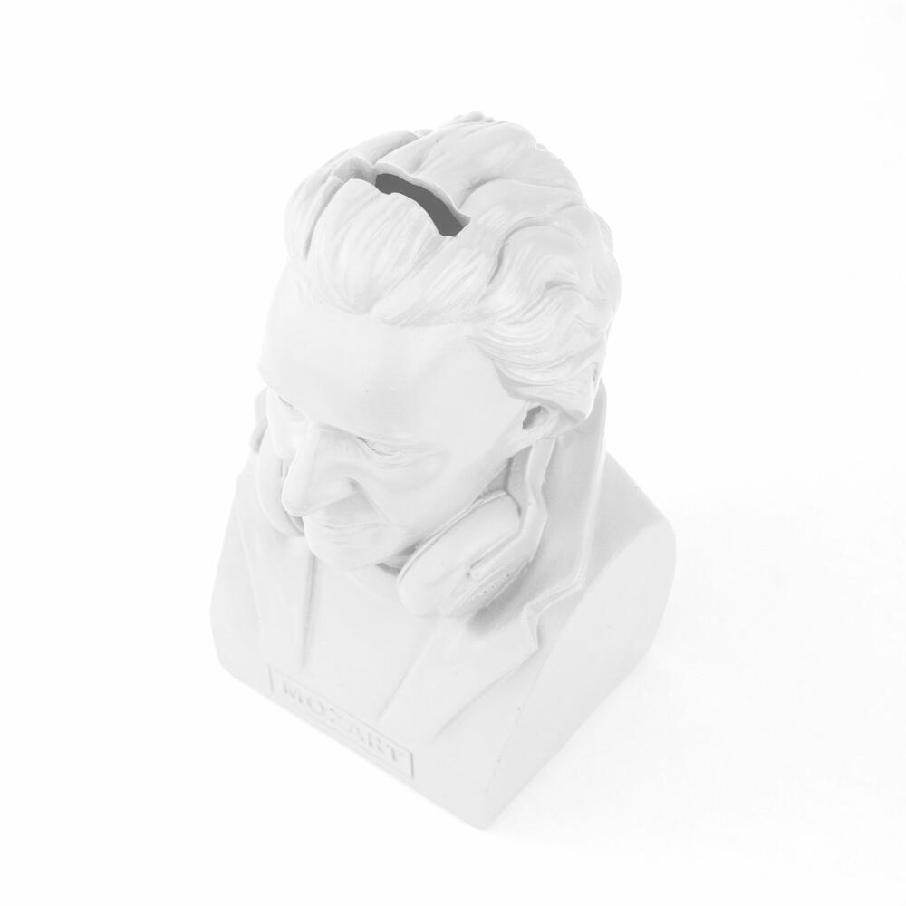 Donkey Products Money Box Historic Hipster Mozart, Coin Box, Polyresin, White, 8 x 9 x 14.5 cm, 330217