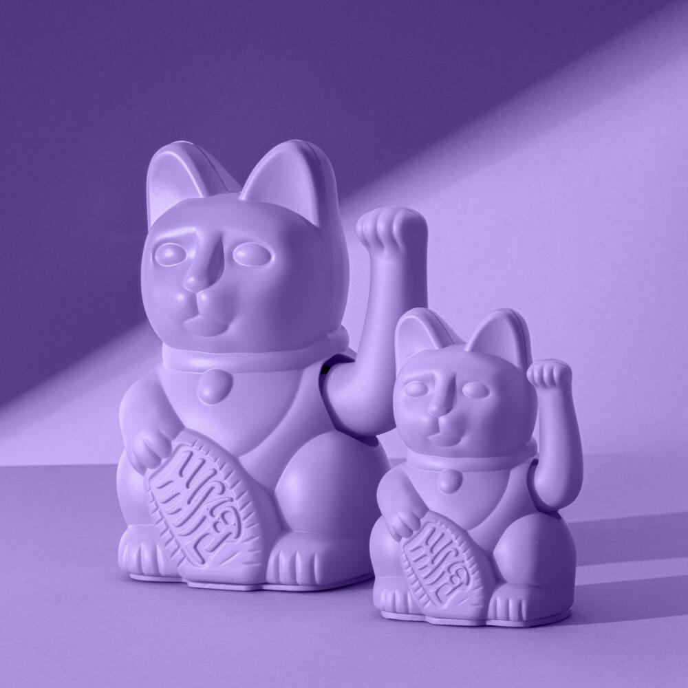 Donkey Products Winkekatze Lucky Cat Mini Maneki Neko, Kunststoff, Lilac, 9.8 cm, 330541