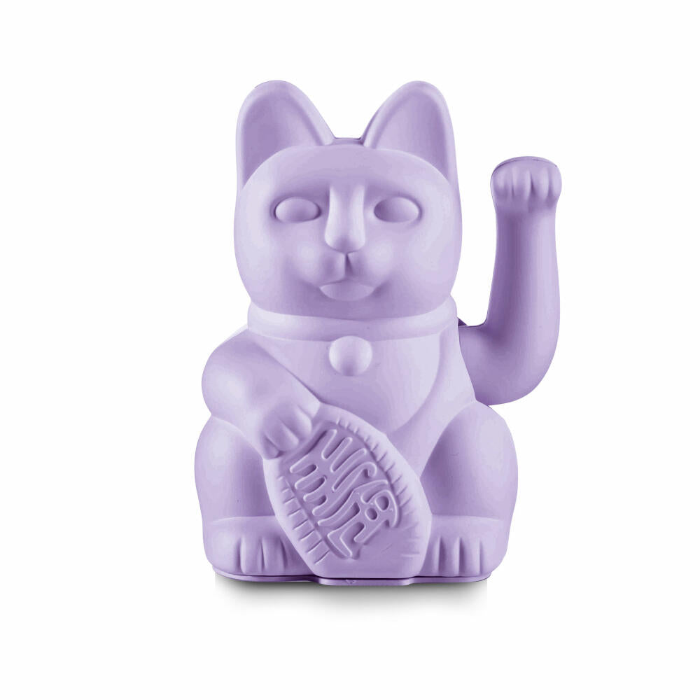 Donkey Products Lucky Cat Maneki Neko, waving cat, plastic, lilac, 15 cm, 330544