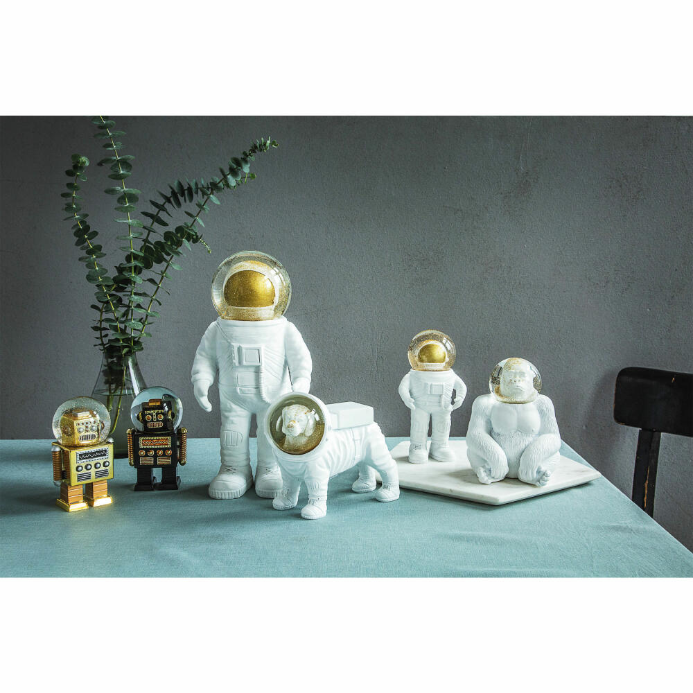 Donkey Products Summerglobe The Giant Astronaut, snow globe, glitter ball, decoration, glass, polyresin, white, golden, 30 cm, 330447
