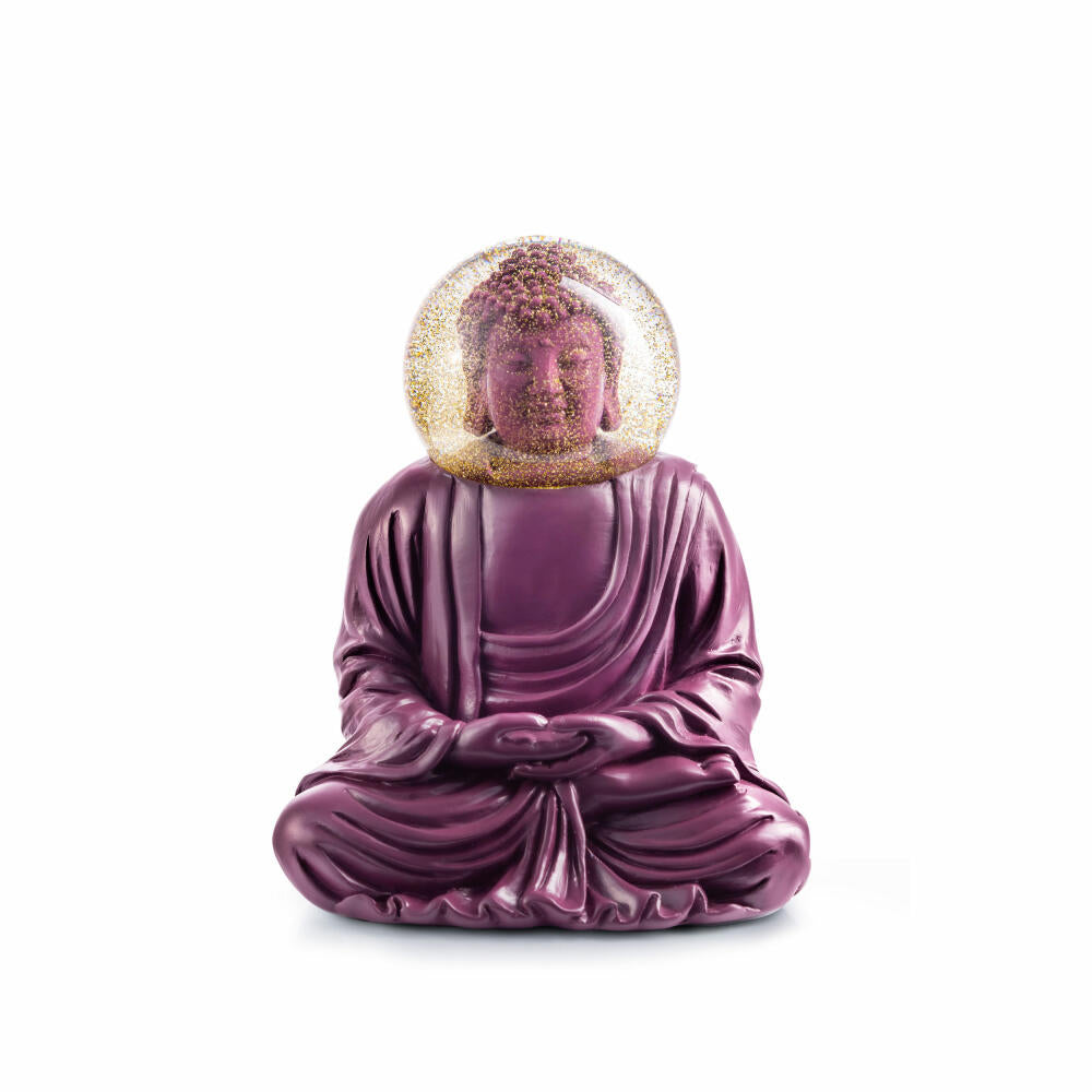Donkey Products Summerglobe The Buddha, Glitzerkugel, Schneekugel, Polyresin, Glas, Lila, 15 cm, 330476