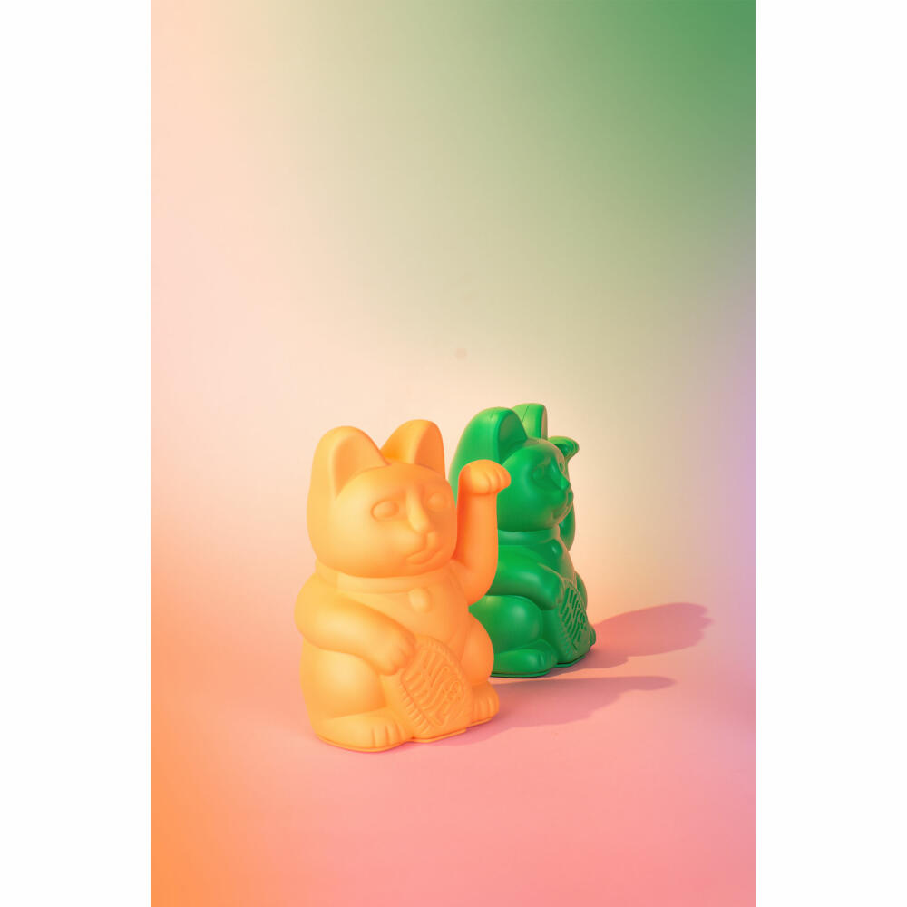 Donkey Products Lucky Cat Maneki Neko, waving cat, lucky charm, plastic, peach, 15 cm, 330622
